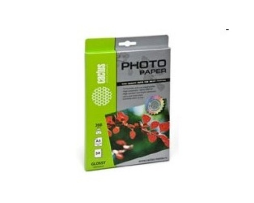 [Бумага] CACTUS CS-GA520050 Фотобумага  глянцевая, А5, 210*148мм, 200 г/м2, 50 листов