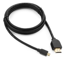 Кабель HDMI-microHDMI Cablexpert CC-HDMID-6, 19M/19M, v2.0, медь, позол.разъемы, экран, 1.8м, черный, пакет