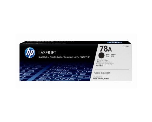 [Расходные материалы] HP CE278AF/CE278AD Картридж ,Black {LJ 1566/1606dn/1536dnf, Black, (2 x 2100стр.), 2-pack} 2-pack