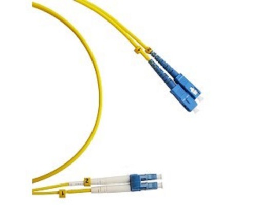 [Патч-корд] Hyperline FC-D2-9-LC/­UR-SC/­UR-H-3M-LSZH-YL Патч-корд волоконно-оптический (шнур) SM 9/­125 (OS2), LC/­UPC-SC/­UPC, duplex, LSZH, 3 м