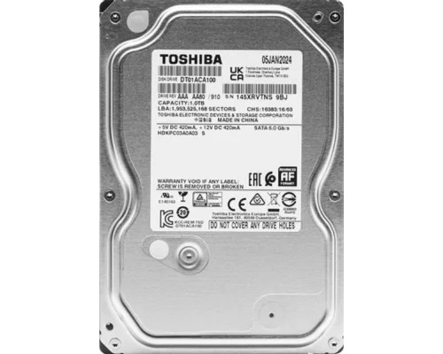 [Жесткий диск] 1TB Toshiba (DT01ACA100) {SATA 6.0Gb/s, 7200 rpm, 32Mb buffer, 3.5
