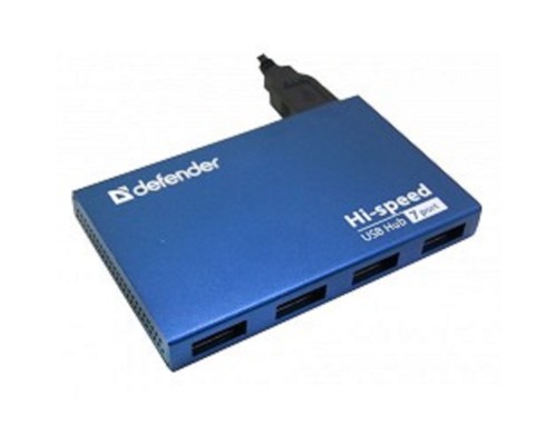 [Контроллер] DEFENDER USB (QUADRO) SEPTIMA SLIM USB 2.0, 7 порта, (с адап. 2А) 
