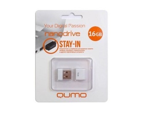 [Носитель информации] USB 2.0 QUMO 16GB NANO [QM16GUD-NANO-W] White