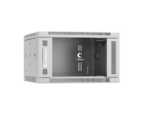 [Cabeus Монтажные шкафы] Cabeus SH-05F-6U60/60 Шкаф телекоммуникационный настенный 6U 600x600x368mm (ШхГхВ) дверь стекло