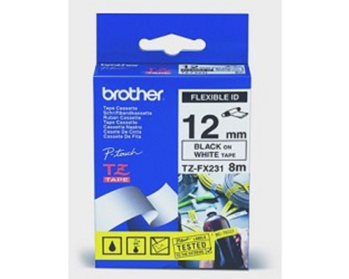 [Расходные материалы] Brother TZE-FX231 Пленка в кассете чёрный шрифт на белой основе