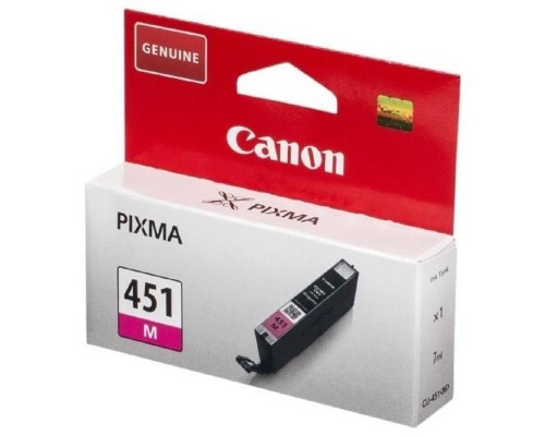 [Расходные материалы] Canon CLI-451M 6525B001 Картридж для PIXMA iP7240/MG6340/MG5440, Пурпурный (Magenta), 319стр.