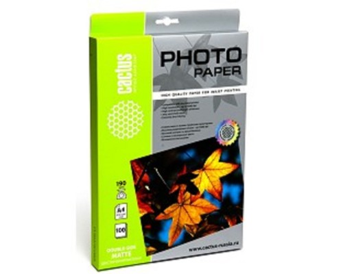 [Бумага] Cactus CS-MA4190100 Фотобумага матовая, A4, 190 г/м2, 100 листов