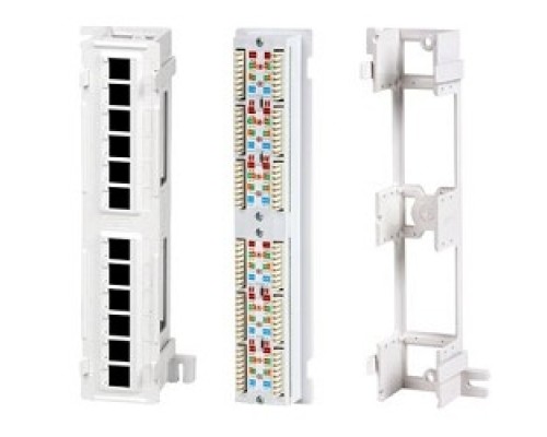 [Монтажное оборудование] Hyperline PPW-12-8P8C-C5e Патч-панель настенная, 12 портов RJ-45(8P8C), категория 5е, с подставкой