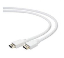 Кабель HDMI Cablexpert CC-HDMI4-W-6, 19M/19M, v2.0, медь, позол.разъемы, экран, 1.8м, белый, пакет