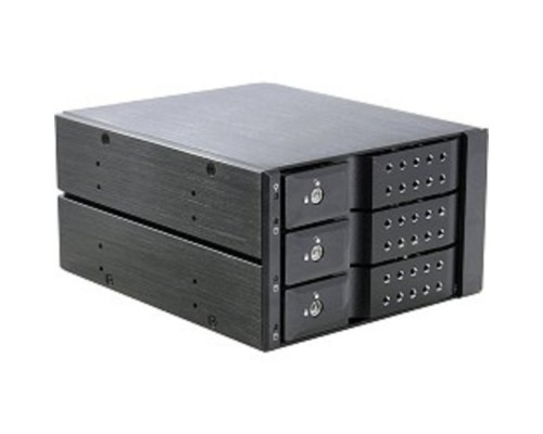 [Опция к серверу] Procase T3-203-SATA3-BK {Hot-swap корзина 3 SATA3/SAS 6Gb (черный) hotswap trayless aluminium mobie rack module (2x5,25) 1xFAN 80x15mm}