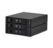 Procase L3-203-SATA3-BK {Hot-swap корзина 3 SATA3/SAS 6Gb, черный, с замком, hotswap aluminium mobie rack module (2x5,25) 1xFAN 80x15mm}