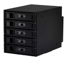 Procase L3-305-SATA3-BK {Hot-swap корзина 5 SATA3/SAS 6Gb, черный, с замком, hotswap aluminium mobie rack module (3x5,25)}