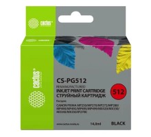 Cactus PG-512 Картридж для Canon PIXMA MP240/ MP250/MP260/ MP270/ MP480/ MP490/ MP492/MX320/ MX330, черный, 14 мл