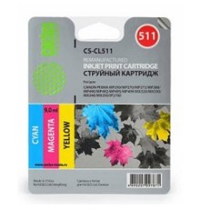 Cactus CL-511 Картридж CACTUS  CS-CL511 для Canon PIXMA MP240/ MP250/MP260/ MP270/ MP480/ MP490/ MP492/MX320/ MX330, трехцветный, 9 мл