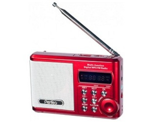 [Радиоприемник] Perfeo мини-аудио Sound Ranger, FM MP3 USB microSD In/Out ридер, BL-5C 1000mAh красный (PF-SV922RED) [Pf_3182]