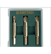 Набор экстракторов KRAFTOOL для выкручивания крепежа с износом граней шлица до 95%.PH1/PZ1,PH2/PZ2,PH3/PZ3,3 предмета [26770-H3]