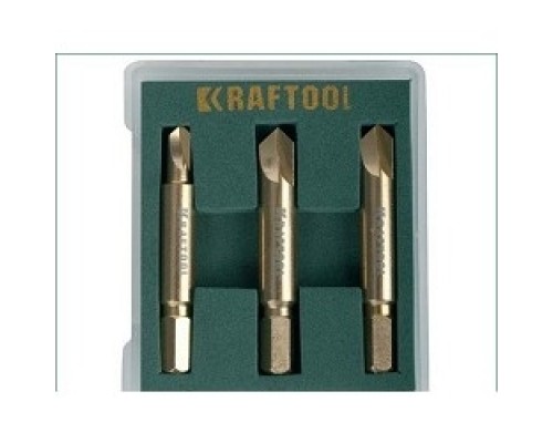 [Отвертки-насадки (биты)] Набор экстракторов KRAFTOOL для выкручивания крепежа с износом граней шлица до 95%.PH1/PZ1,PH2/PZ2,PH3/PZ3,3 предмета [26770-H3]
