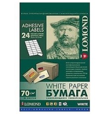LOMOND 2100175 Универсальные этикетки Lomond белые/А4/64x33.4 мм/50 листов