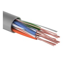 PROconnect (01-0043-3) Кабель витая пара омедненный U/UTP, CCA, CAT 5e, PVC, 4PR 24AWG, INDOOR, SOLID, серый, 305м