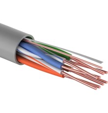 PROconnect (01-0043-3) Кабель витая пара омедненный U/UTP, CCA, CAT 5e, PVC, 4PR 24AWG, INDOOR, SOLID, серый, 305м