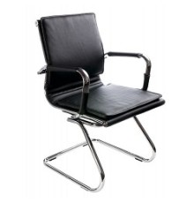 Бюрократ CH-993-Low-V/Black  (Кресло, низкая спинка ,черный, искусственная кожа, полозья хром)