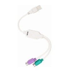 VCOM VUS7057 Кабель-адаптер USB A->2xPS/2 (адаптер для подключения PS/2 клавиатуры и мыши к USB порту)