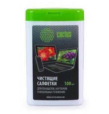 CACTUS Салфетки CS-T1005 Мини туба с чистящими салфетками для планшетов, ноутбуков и моб.тел.,100 шт