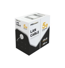 PROconnect (01-0047-3) Кабель витая пара омедненный U/UTP, CCA, CAT 6, PVC, 4PR, 23AWG, INDOOR, SOLID, серый, 305м