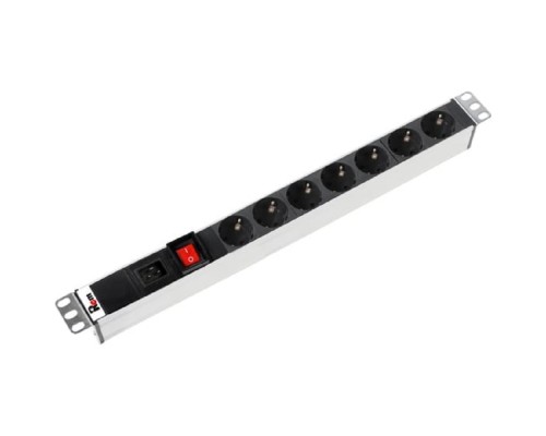 [Аксессуар] REM Блок розеток Rem-16 с выкл., 7 Schuko, вход IEC 60320 C20, 16A, алюм., 19