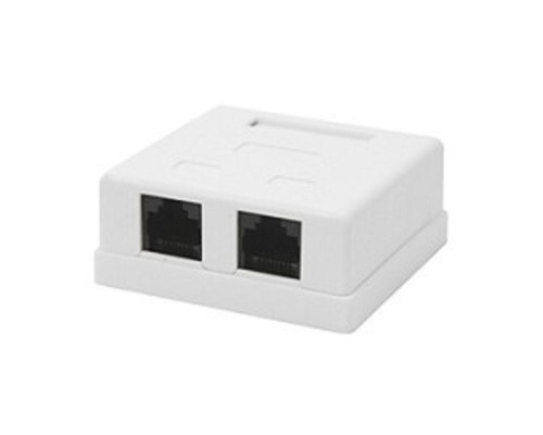 [Монтажное оборудование] Gembird NA214 RJ-45 Розетка  кат.5e внешняя 2 порта, 110&Krone