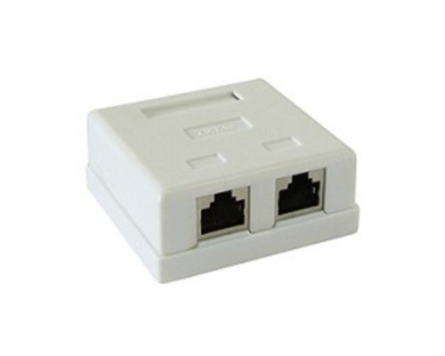 [Монтажное оборудование] Gembird NAS214 Розетка  RJ-45 кат.STP 5e внешняя экранированная 2 порта, 110&Krone