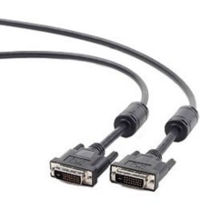 Кабель DVI-D dual link Gembird/Cablexpert , 25M/25M, 3.0м, черный, экран, феррит.кольца, пакет (CC-DVI2-BK-10)