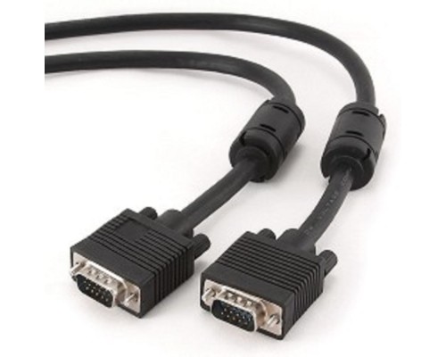 [кабели] Gembird/Cablexpert CC-PPVGA-5M-B, Кабель VGA Premium , 15M/15M, 5.0м,черный,тройной экран, феррит.кольца 