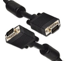 Gembird/Cablexpert CC-PPVGA-10M-B, Кабель VGA Premium , 15M/15M, 10м, черный, тройной экран, феррит.кольца