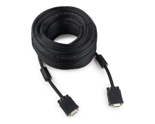 [кабели] Gembird/Cablexpert CC-PPVGA-20M-B, Кабель VGA Premium , 15M/15M, 20м, черный, тройной экран,феррит.кольца
