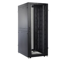 ЦМО Шкаф серверный ПРОФ напольный 42U (800x1000) дверь перфор., задние двойные перфор., черный, в сборе (ШТК-СП-42.8.10-48АА-9005)