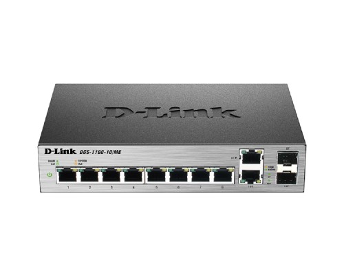 [Сетевое оборудование] D-Link DGS-1100-10/ME/A2A Управляемый L2 коммутатор с 8 портами 10/100/1000Base-T и 2 комбо-портами 100/1000Base-T/SFP