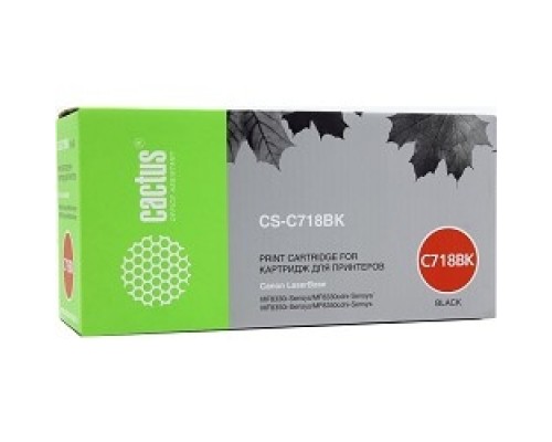 [расходные материалы] CACTUS Картридж CS-C718BK для принтеров Canon LBP-7200, черный, 2900 стр.