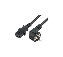Rexant (11-1132) Шнур сетевой, вилка угловая СЕЕ 7/7(Schuko) - разъем IEC 320 C13, кабель 3x0,75 мм?, длина 3 метра (PVC пакет) 