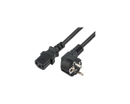 [Кабели USB и переходники] Rexant (11-1132) Шнур сетевой, вилка угловая СЕЕ 7/7(Schuko) - разъем IEC 320 C13, кабель 3x0,75 мм?, длина 3 метра (PVC пакет) 