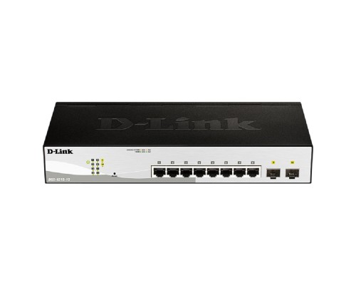 [Сетевое оборудование] D-Link DGS-1210-10/F1A Управляемый L2 коммутатор с 8 портами 10/100/1000Base-T и 2 портами 1000Base-X SFP