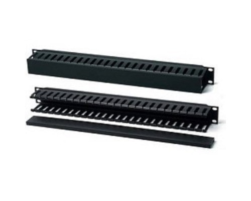 [Монтажное оборудование] Hyperline CM-2U-PL-COV Кабельный организатор с пластиковыми кольцами и крышкой, 19