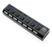 5bites HB37-303PBK Концентратор 7*USB3.0 / БП 5В-2А / 1.2M / BLACK