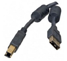 5bites UC5010-018A Проф. Кабель  USB2.0, AM/BM, зол.разъемы, ферр.кольца, 1.8м., черный