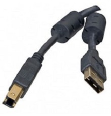5bites UC5010-018A Проф. Кабель  USB2.0, AM/BM, зол.разъемы, ферр.кольца, 1.8м., черный