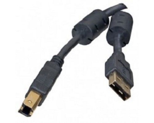 [кабели] 5bites UC5010-018A Проф. Кабель  USB2.0, AM/BM, зол.разъемы, ферр.кольца, 1.8м., черный
