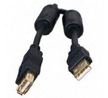 5bites UC5011-018A Проф. Кабель  USB2.0, AM/AF, зол.разъемы, ферр.кольца, 1.8м., черный
