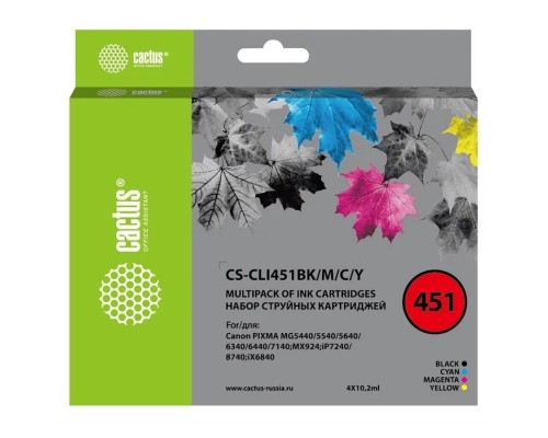 [расходные материалы] CACTUS CLI8C/M/Y Картридж струйный Cactus CS-CLI8C/M/Y многоцветный для Canon Pixma MP470/MP500 Комплект цветных картриджей