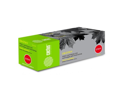 [расходные материалы] CACTUS Cartridge 731Y Тонер Картридж CS-C731Y желтый для Canon LaserBase MF8230 i-Sensys/MF8280 i-Sensys (1800стр.)