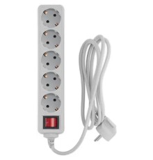 PC PET Сетевой фильтр AP01006-1.8-G 1.8м (5 розеток, EURO, EURO/RUS), серый {619889}